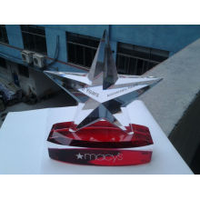 Regalos empresariales hechos a mano Five Star Custom Crystal Trophy